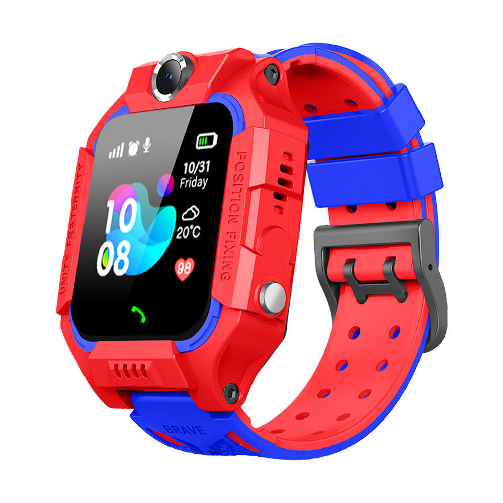 Q19 kids phone watch red color flashlight learning games alarm calendar smartwatch.