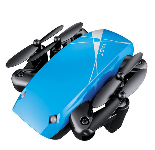 S9HW blue foldable quadcopter compact size – pocket drone with APP control.