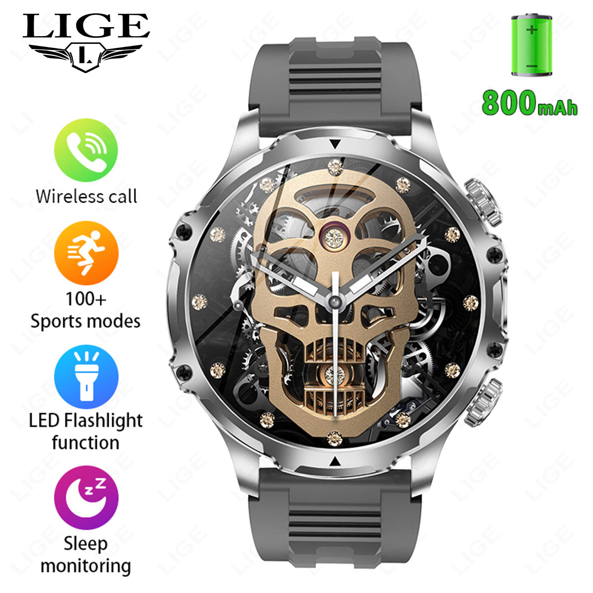 AK75 Smartwatch LIGE Premium Metal Design Android iOS Compatible.