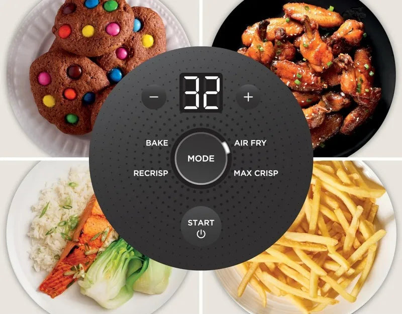 Energy efficient Class A air fryer with fast cooking technology and auto shut-off safety feature.