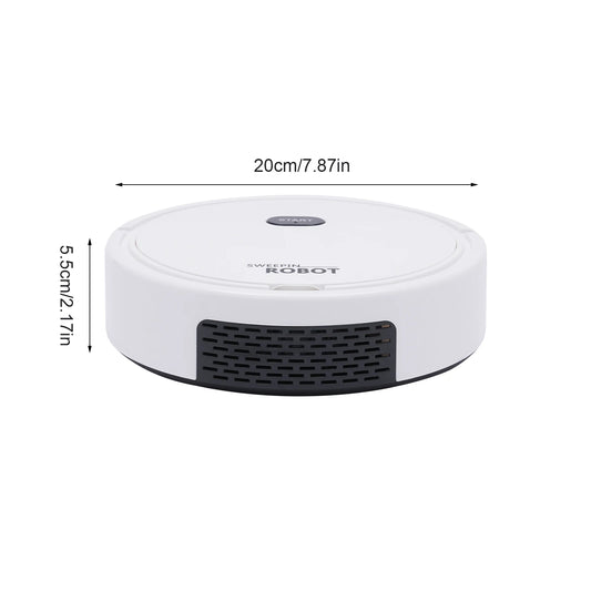 KT205 mini robot vacuum cleaner showing its compact dimensions.