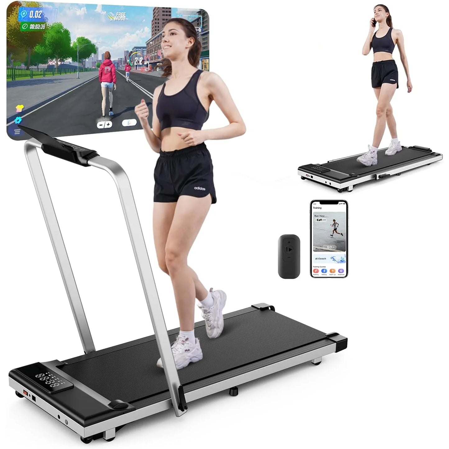 3-in-1 walking pad treadmill BibangS home office exercise machine.