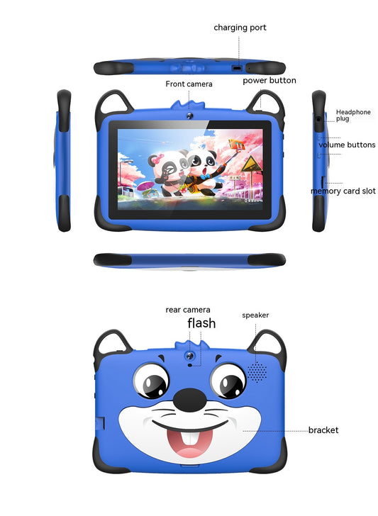 Children Tablet Blue 7 inch – Ports Diagram USB Bluetooth Android BibangS