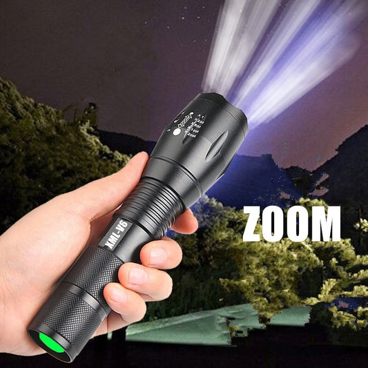 Portable mini LED flashlight with zoom - main product view