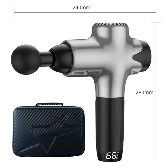 Handheld muscle massager for pain relief - ergonomic design for easy use.