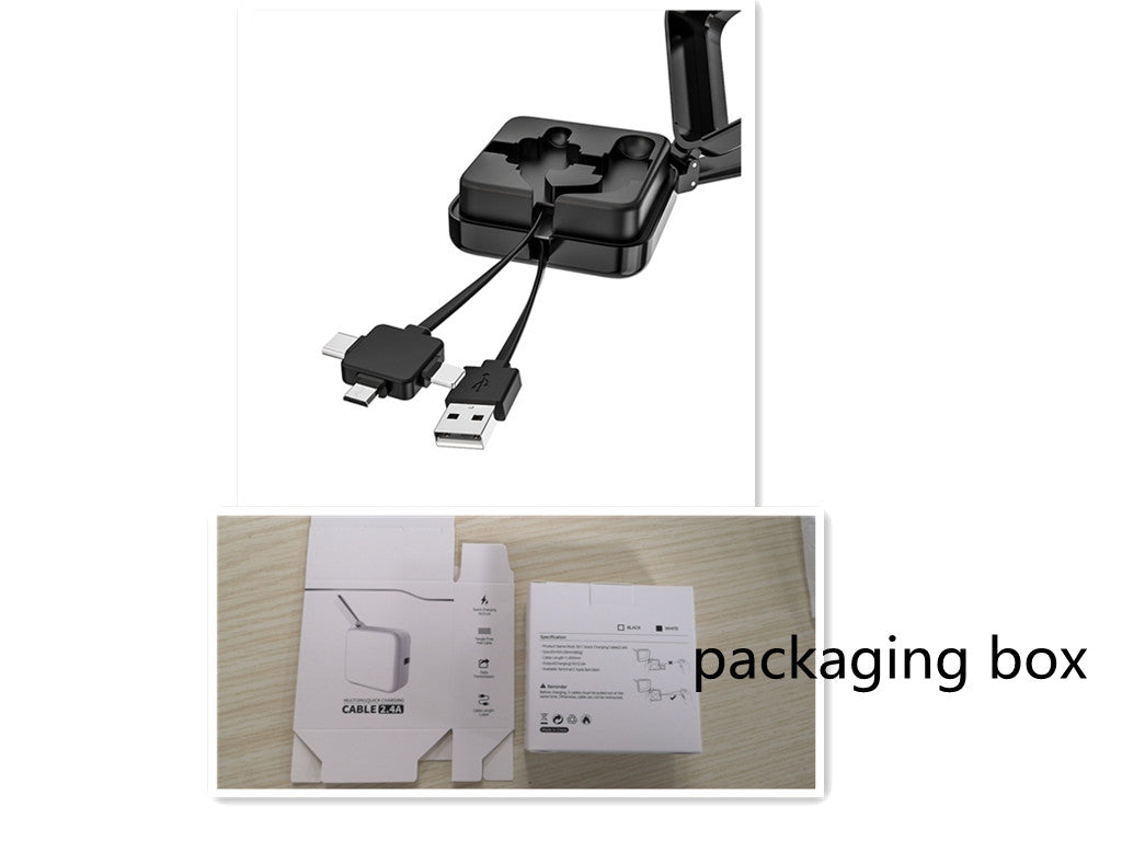 Telescopic Data Cable, One To Three 1.5m Meters, With Makeup Mirror Basket