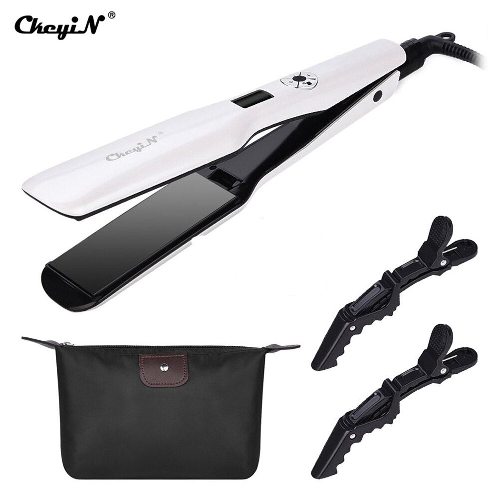 CkeyiN Professional Wide Plates Hair Straightener Curler Ceramic Flat Iron Keratin Straightening Curling Irons Styling Machine40
