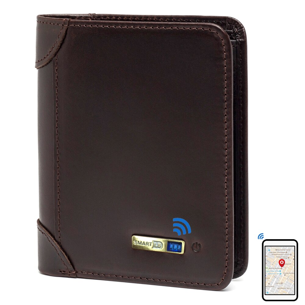 Smart Anti-lost wallets man genuine leather high quality short wallets purses men's purse Men Coin Purse thin Small Walet Pocket