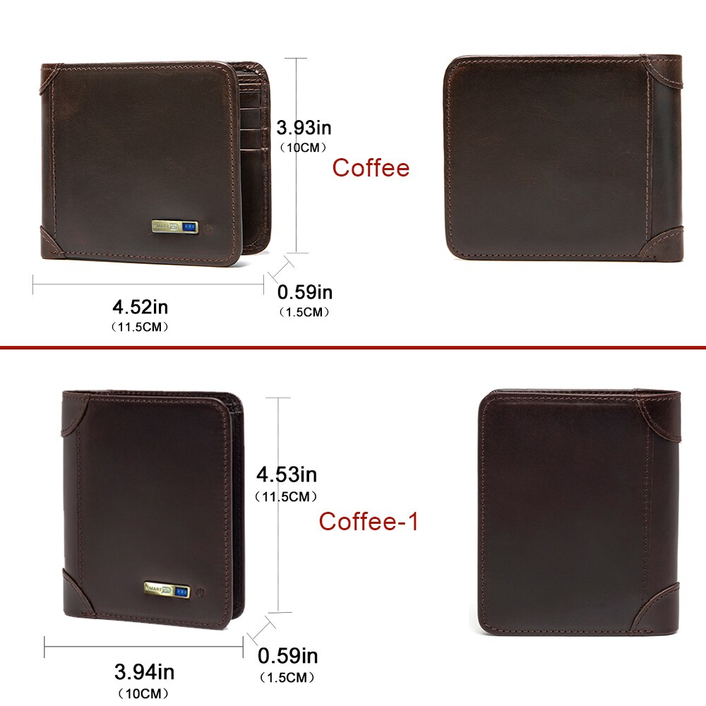 Smart Anti-lost wallets man genuine leather high quality short wallets purses men's purse Men Coin Purse thin Small Walet Pocket