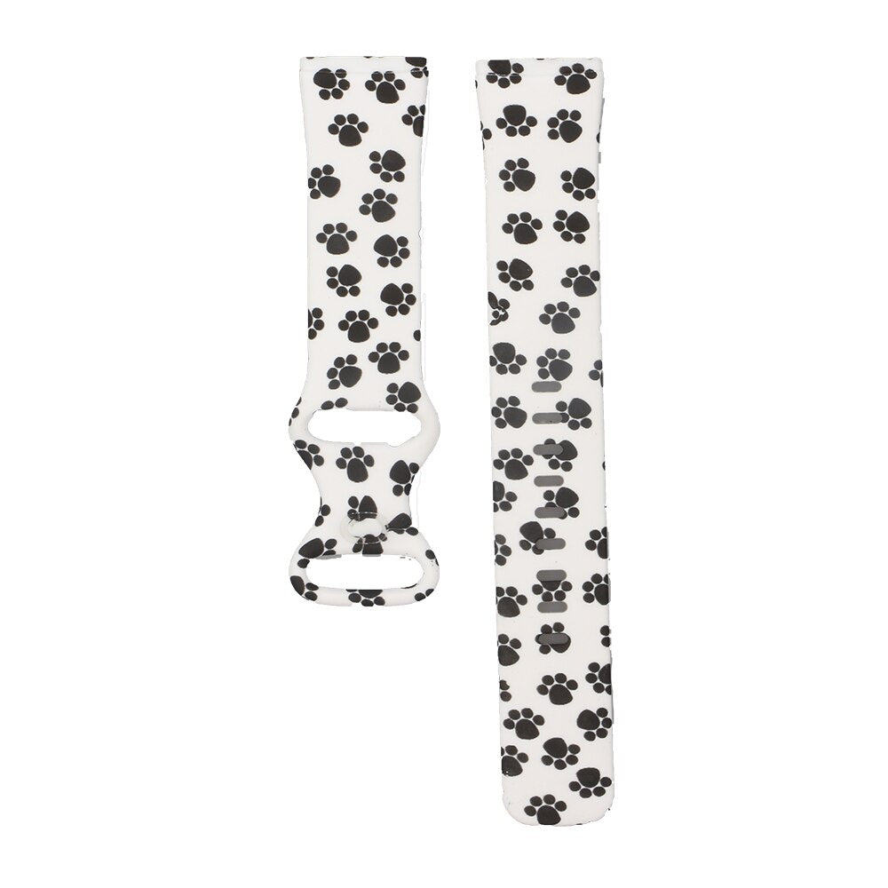 Silicone Pattern Printed Watchband for Fitbit Versa 3 Versa 4 Women Men Floral Bracelet Band for fitbit Sense / sense 2 strap