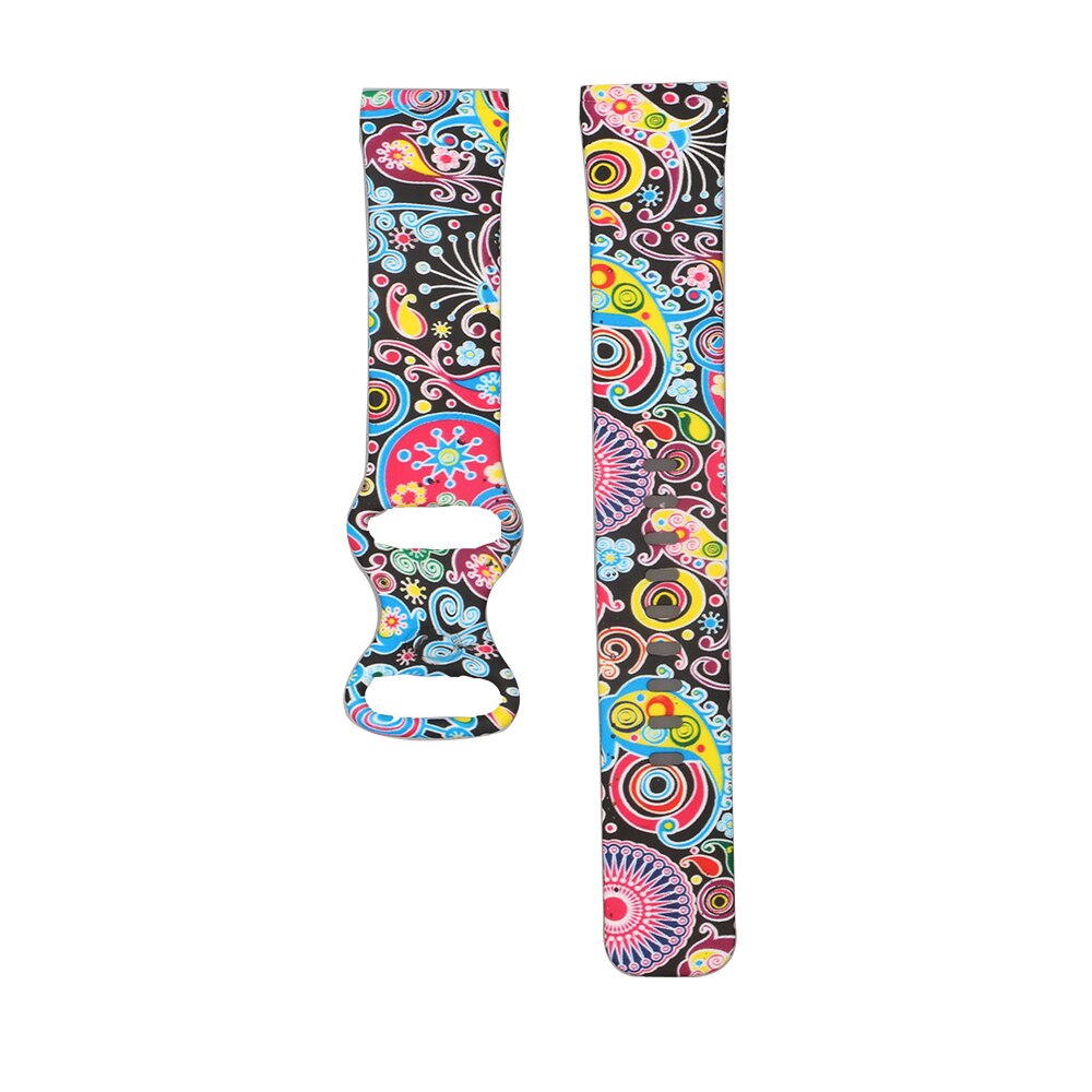 Silicone Pattern Printed Watchband for Fitbit Versa 3 Versa 4 Women Men Floral Bracelet Band for fitbit Sense / sense 2 strap