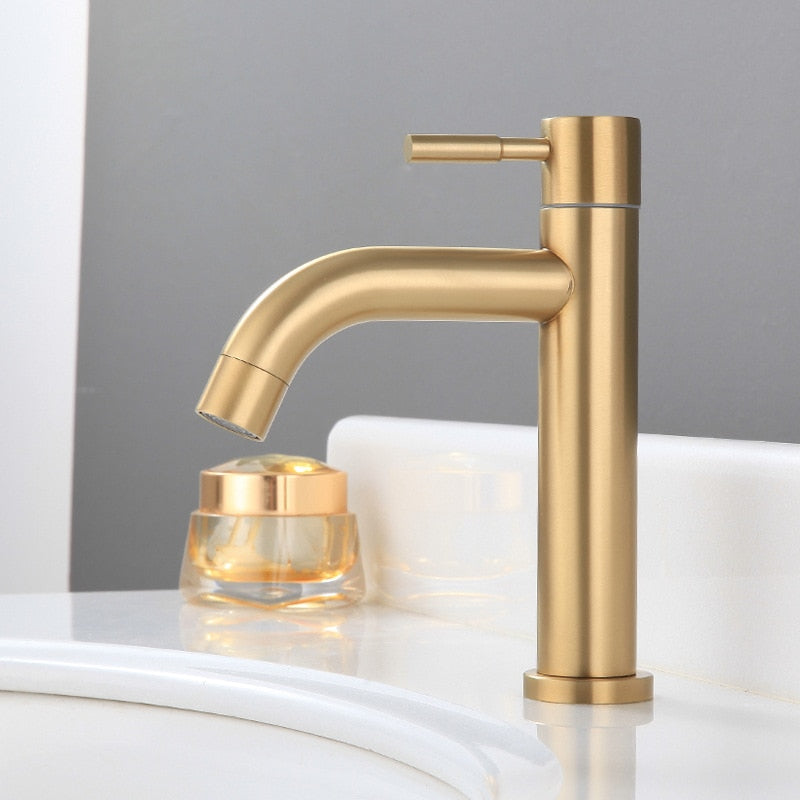 Touch Basin Faucet SDSN SUS304 Stainless Steel Single Cold Bathroom Basin Faucet Sensor Black Basin Faucet Touch Control Faucets