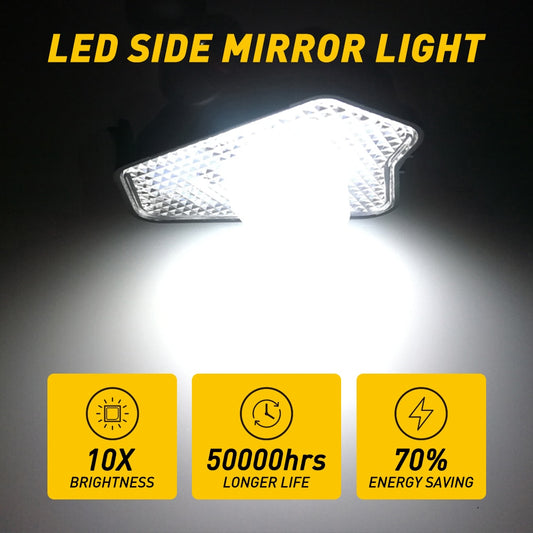 2Pcs Car LED Under Side Mirror Light Puddle Lamp for Mercedes Benz W176 X156 W204 W212 W246 W117 W218 W209 W221 C117 W242