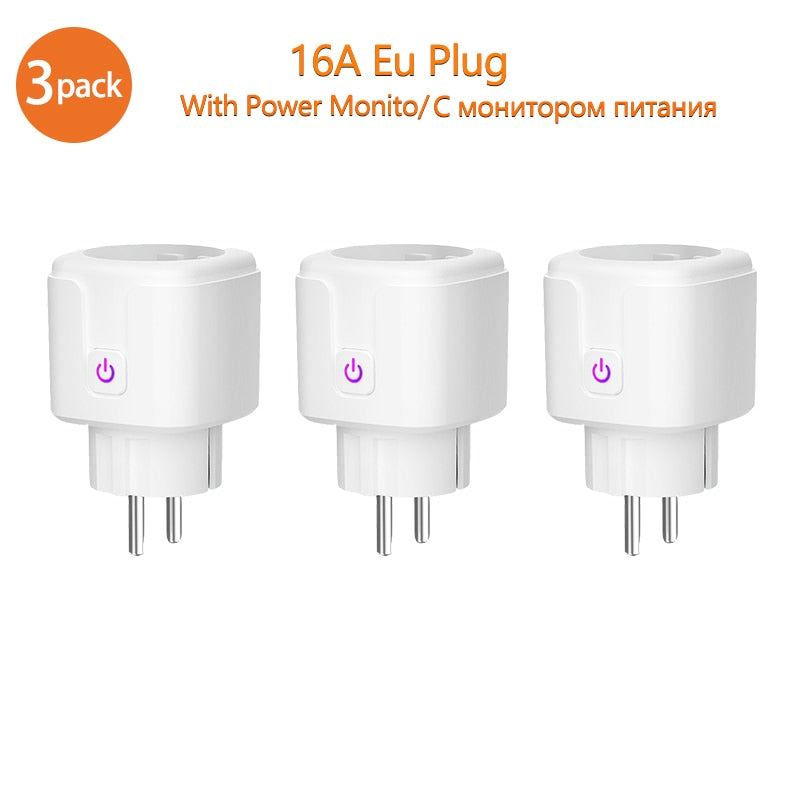 WIFI smart plug 16A EU WiFi Socket With Timing APP Control,Compatible Alexa Google Home