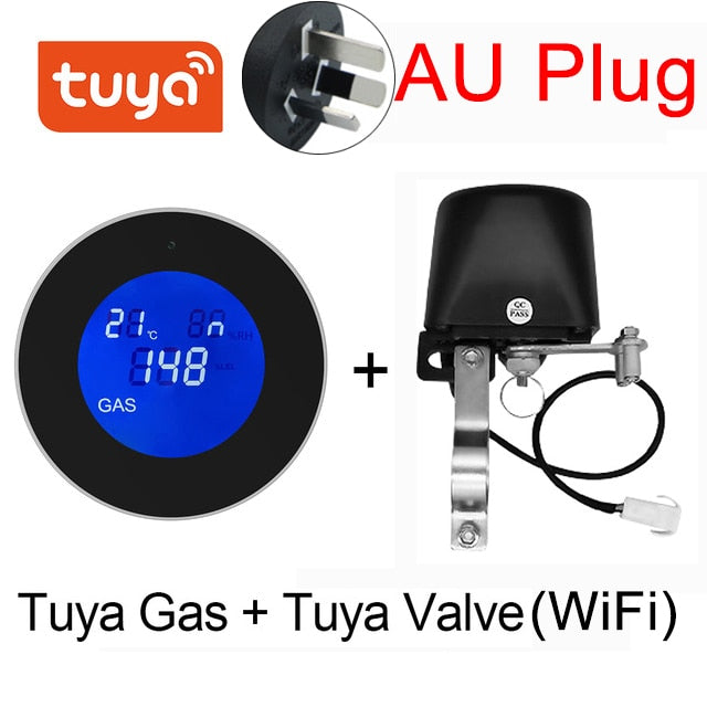 Tuya Wifi Smart Natural Gas Alarm Sensor With temperature function Combustible Gas Leak Detector LCD Display Smart Life App
