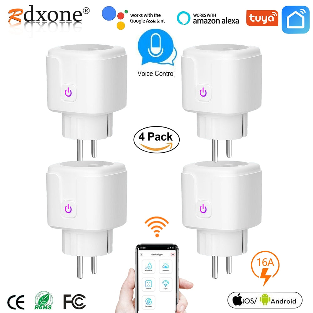 WIFI smart plug 16A EU WiFi Socket With Timing APP Control,Compatible Alexa Google Home