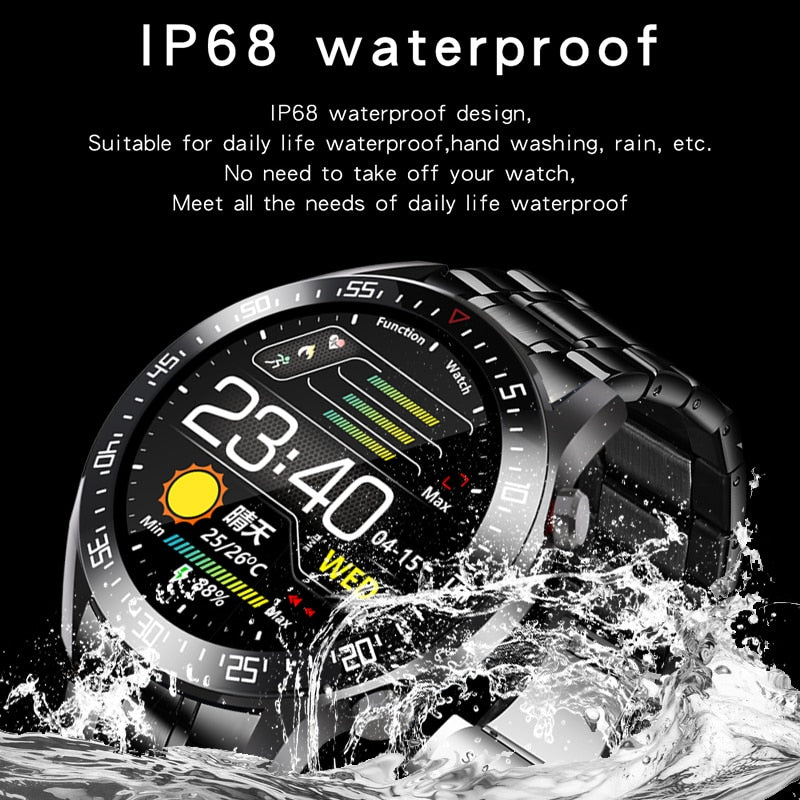 LIGE 2021 Fashion Full Circle Touch Screen Mens Smart Watches IP68 Waterproof Sports Fitness Watch Luxury Smart Watch for men