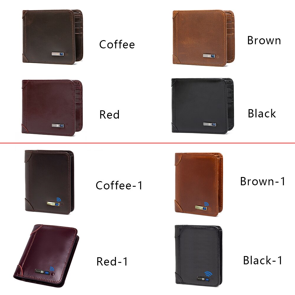 Smart Anti-lost wallets man genuine leather high quality short wallets purses men's purse Men Coin Purse thin Small Walet Pocket