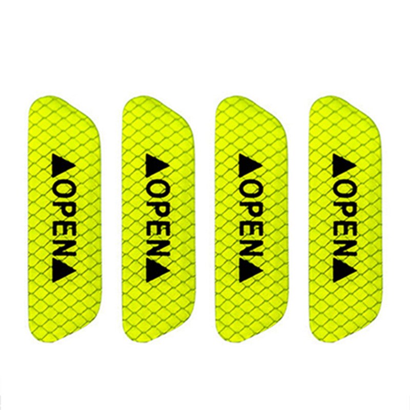 4 Pcs/Lot Auto Car Door Open Sign Warning Mark Sticker Reflective Tape Night Driving Safety Decals Car Exterior Trim