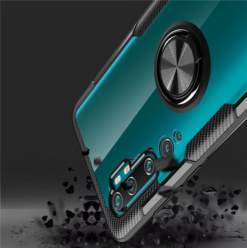 For Xiaomi Mi Note 10 Mi10 Pro Case Car Magnetic stand Holder Case for Xiaomi CC9 Pro Transparent Clear Glass Back Cover