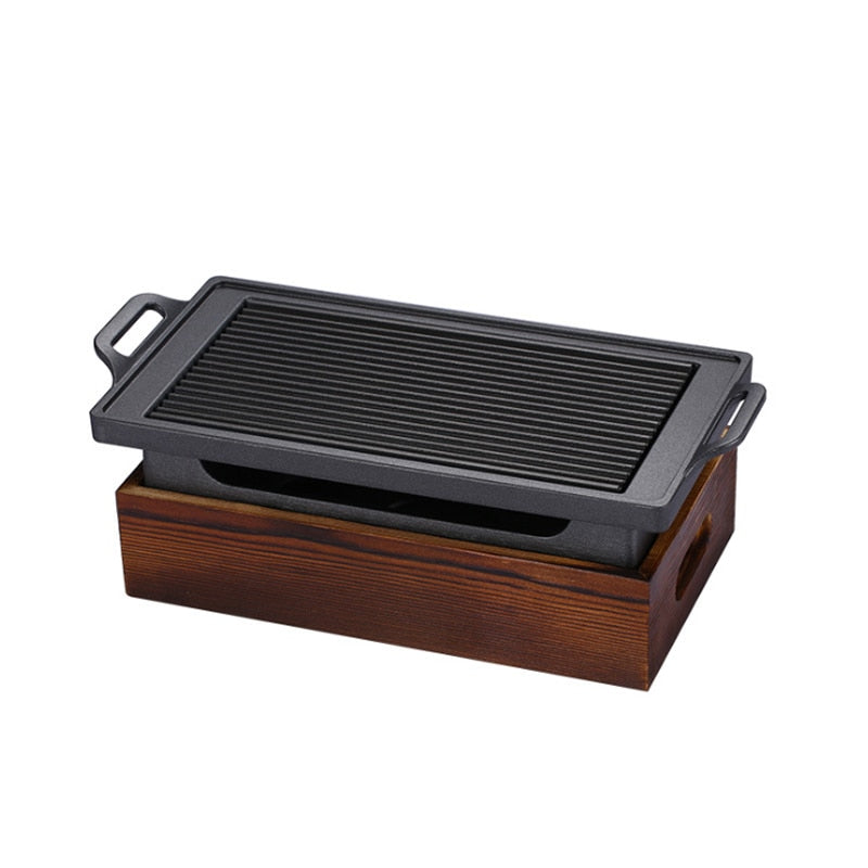 TEENRA Portable BBQ Grill Korean Japanese Barbecue Grill Charcoal BBQ Oven Household Non-stick Cooking Tools