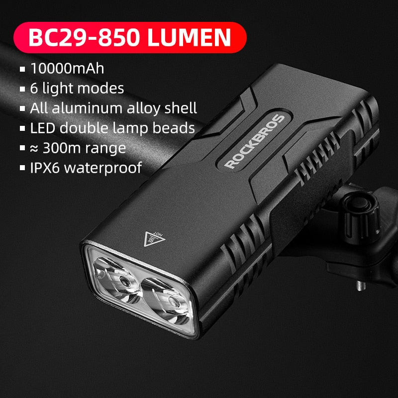 ROCKBROS 2021 Smart Bike Lights Bicycle IPX6 Waterproof Bicycle Light Front USB Rechargeable LED Cycling Light Bike Accessory