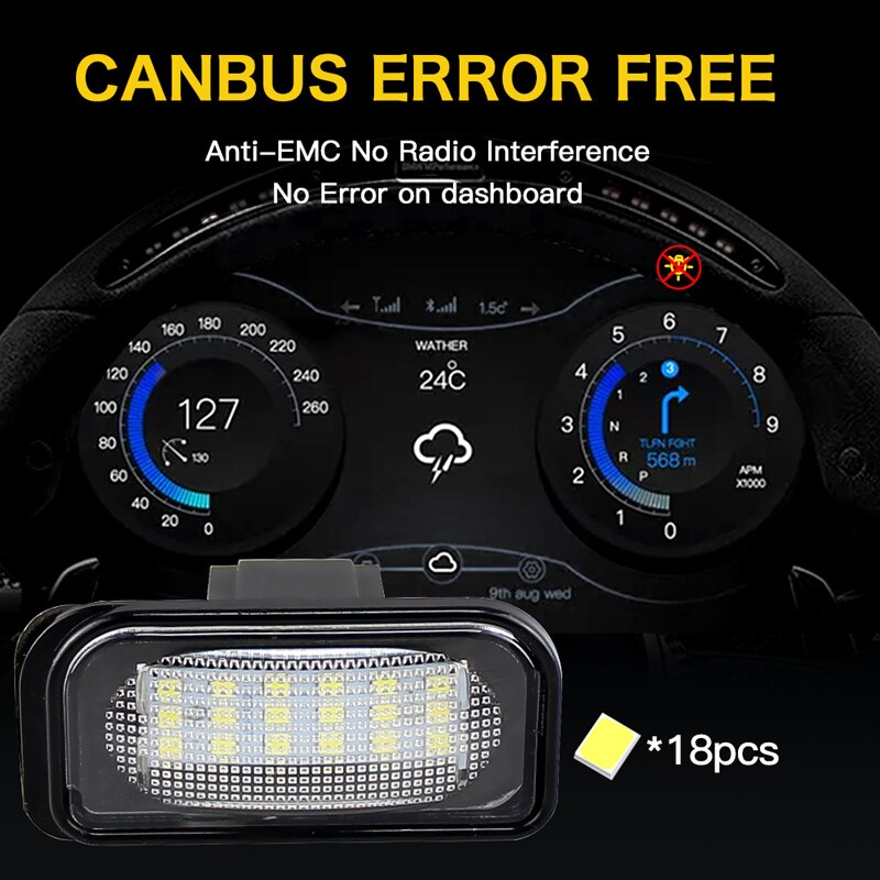 2pcs Canbus LED License Number Plate Light Assembly Replacement For Mercedes Benz C-class W203 R230 W209 C209 A209 SL CLK Class
