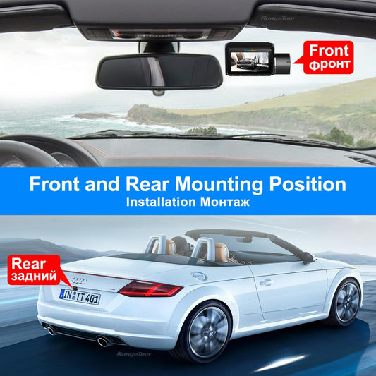 Dual Dash Cam 1080P Front & Rear - WiFi ADAS Car DVR Camera with Night Vision & G-Sensor