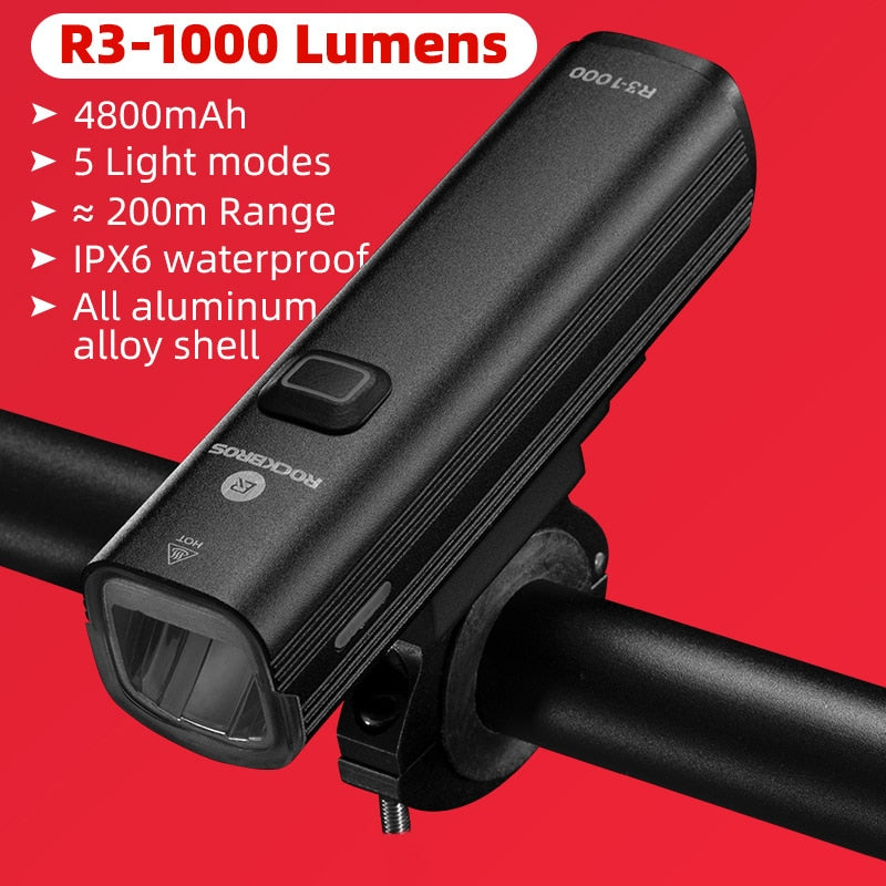 ROCKBROS 2021 Smart Bike Lights Bicycle IPX6 Waterproof Bicycle Light Front USB Rechargeable LED Cycling Light Bike Accessory