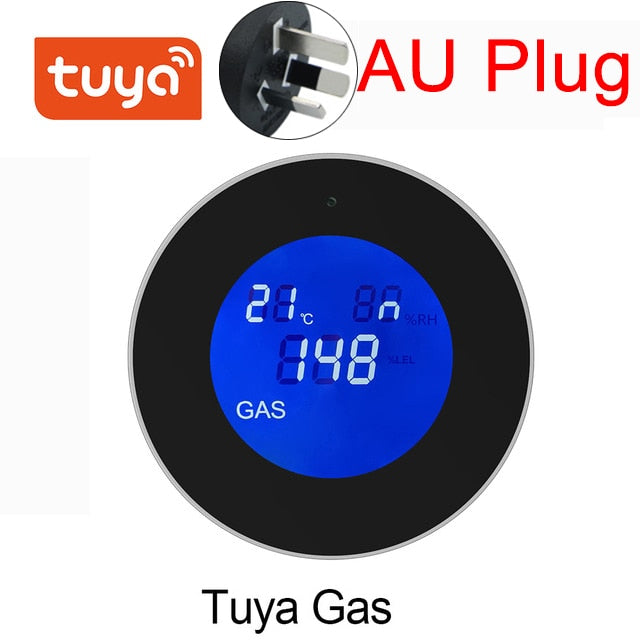 Tuya Wifi Smart Natural Gas Alarm Sensor With temperature function Combustible Gas Leak Detector LCD Display Smart Life App