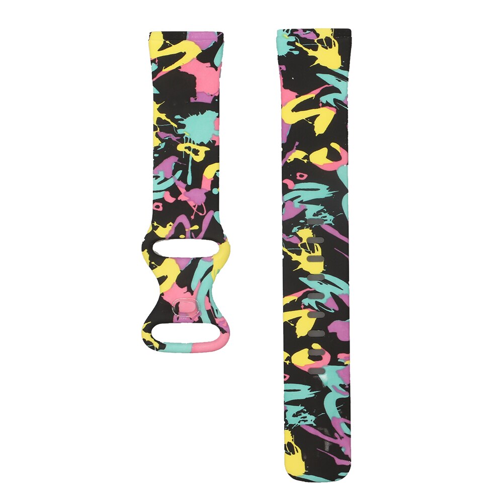 Silicone Pattern Printed Watchband for Fitbit Versa 3 Versa 4 Women Men Floral Bracelet Band for fitbit Sense / sense 2 strap
