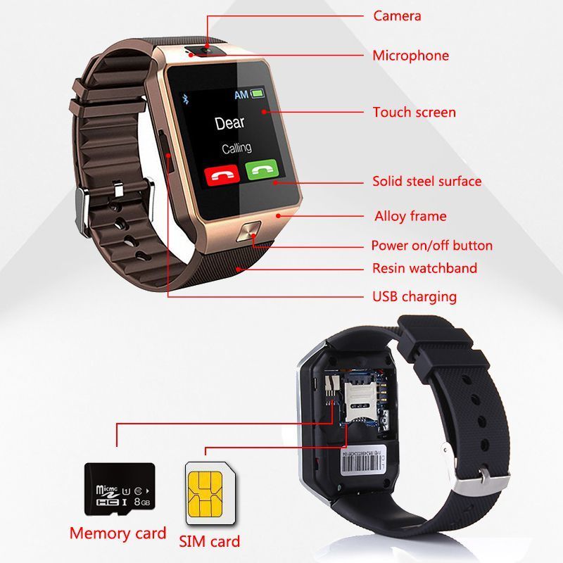 Bluetooth DZ09 Smart Watches For Men Relogio Android smartwatch Phone Fitness Tracker Reloj Smart Watches subwoofer Wrist Watch