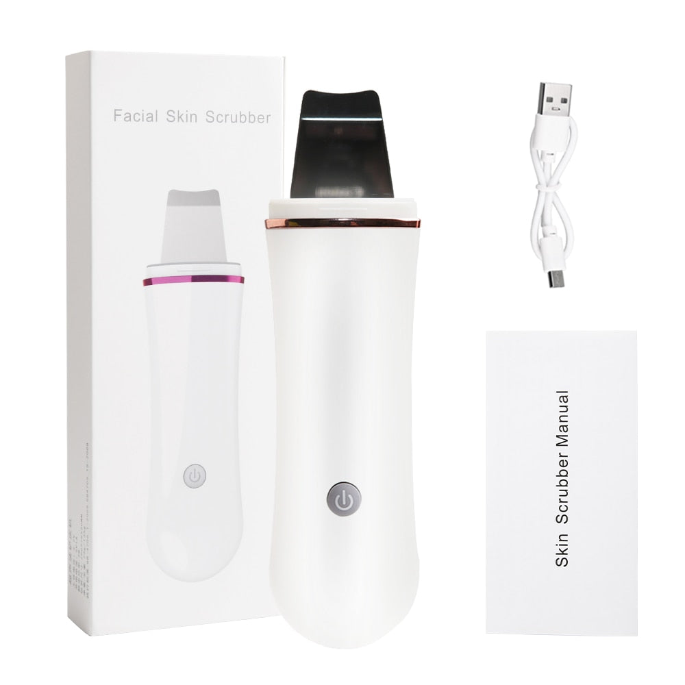 Ultrasonic Skin Scrubber Electric Facial Cleansing Pore Deep Cleaner Acne Blackhead Remover Peeling Shovel Device Beauty Machine