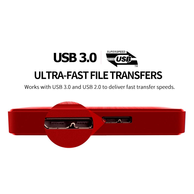 UDMA 2.5" USB3.0 HDD Portable External Hard Drive for PC,PS4,PS5, MacBook,Tablet, TV PS4 5 Xbox 1Tb 2T 750G 500G 320GB NTFS