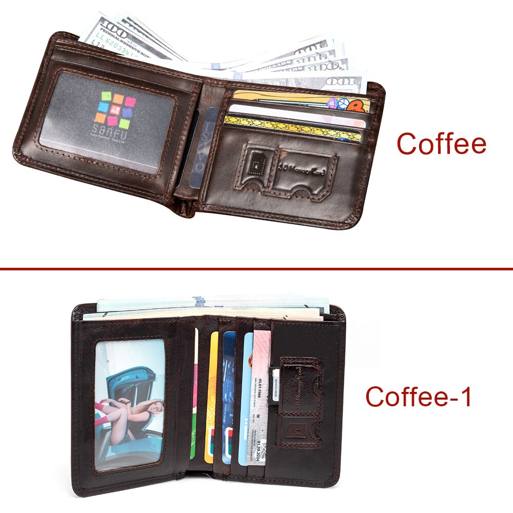 Smart Anti-lost wallets man genuine leather high quality short wallets purses men's purse Men Coin Purse thin Small Walet Pocket