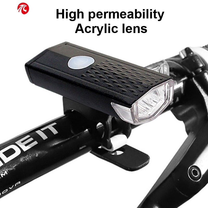 X-TIGER Bike Light USB Rechargeable 300 Lumens Bicycle Light LED Front Headlight Rear Taillight Cycling Flashlight Warning Light