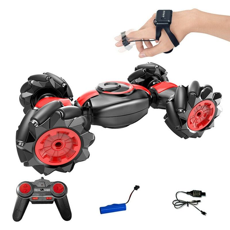 Remote Control Stunt Car Gesture Induction Twisting Off-Road Vehicle Light Music Drift Dancing Side Driving RC Toy Gift for Kids