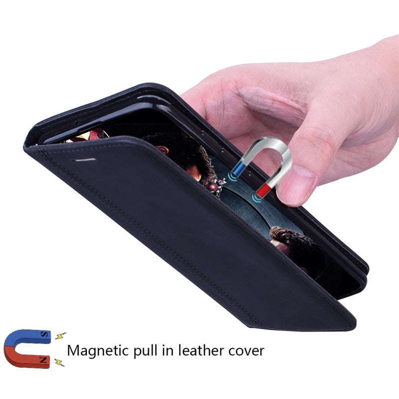 For Huawei P Smart FIG-LX1 Case Magnetic Leather Wallet Flip Card Hold Phone Case For Huawei P Smart 2018 Psmart Cover Coque