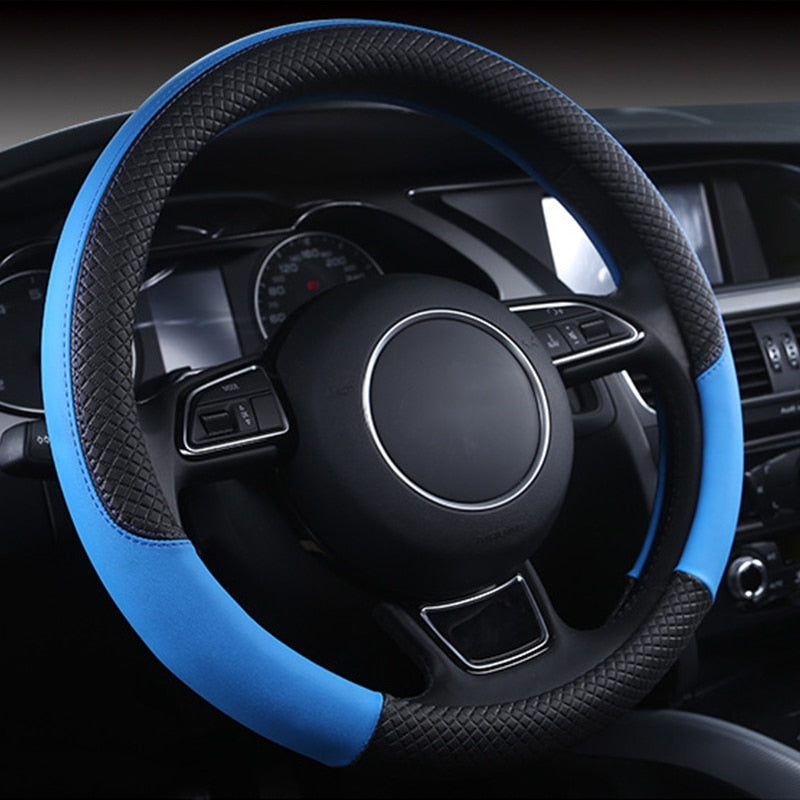Universal Car Steering Wheel Braid High Quality Leather Anti-Slip 8 Color Car Steering Wheel Cover Car-styling Auto Accessories