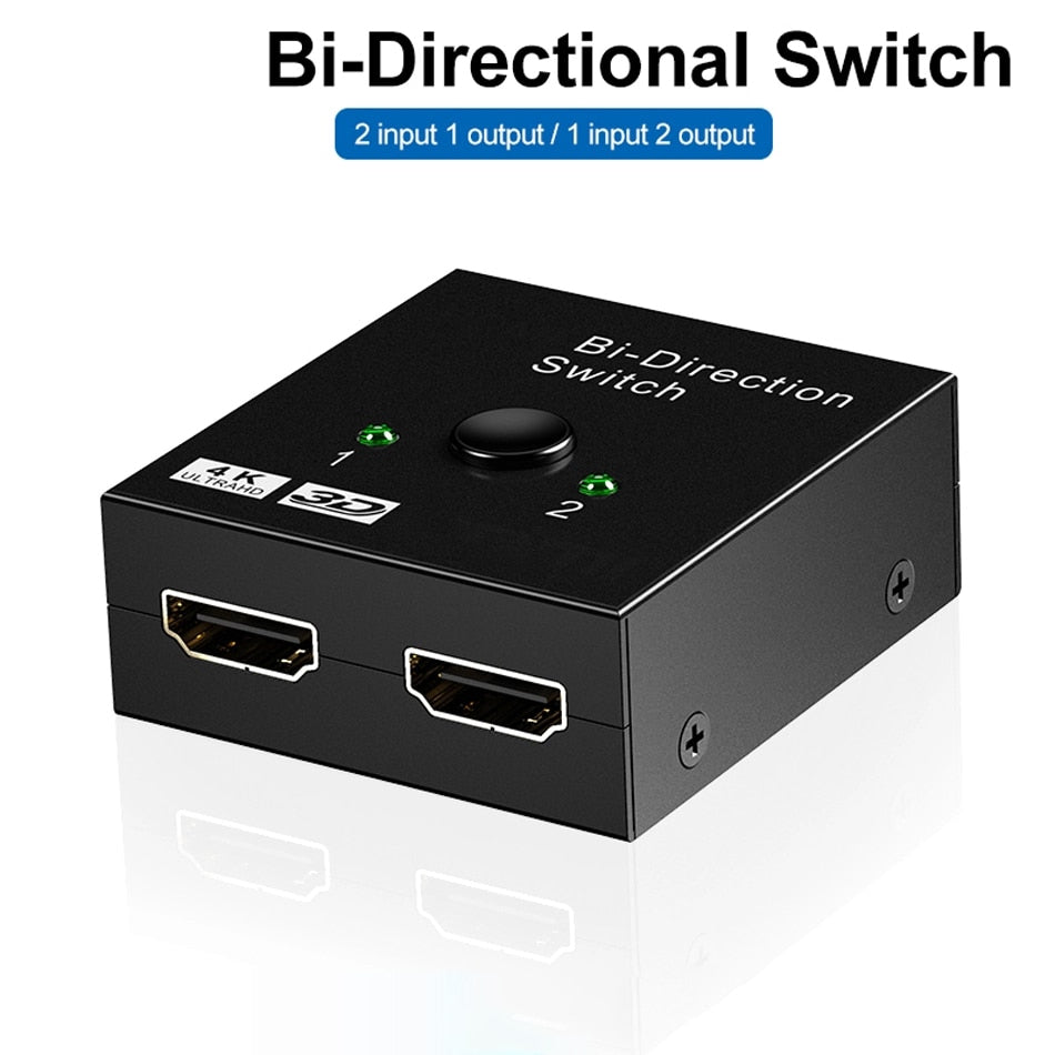 HDMI-compatible Splitter 4K Switch KVM Bi-Direction 1x2/2x1 HDMI-compatible Switcher 2 in1 Out for PS4/3 TV Box Switcher Adapter