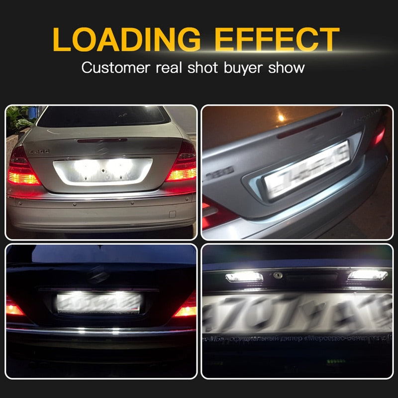 2x Fits For Benz C E CLS-Class W203 W211 W219 SMD Rear White Canbus Led License Plate Lights OEM: A2038200256