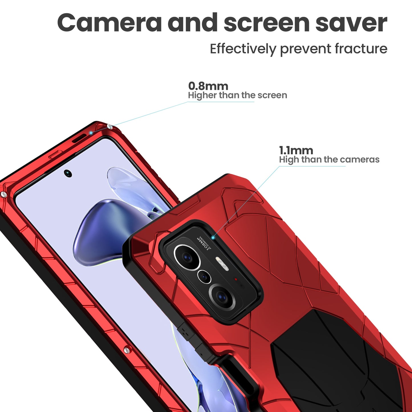 Case For Xiaomi 11T with Tempered Glass Metal Heavy Duty Protection Cover Shockproof Dropproof Dustproof Mi 11T Pro Phone Case