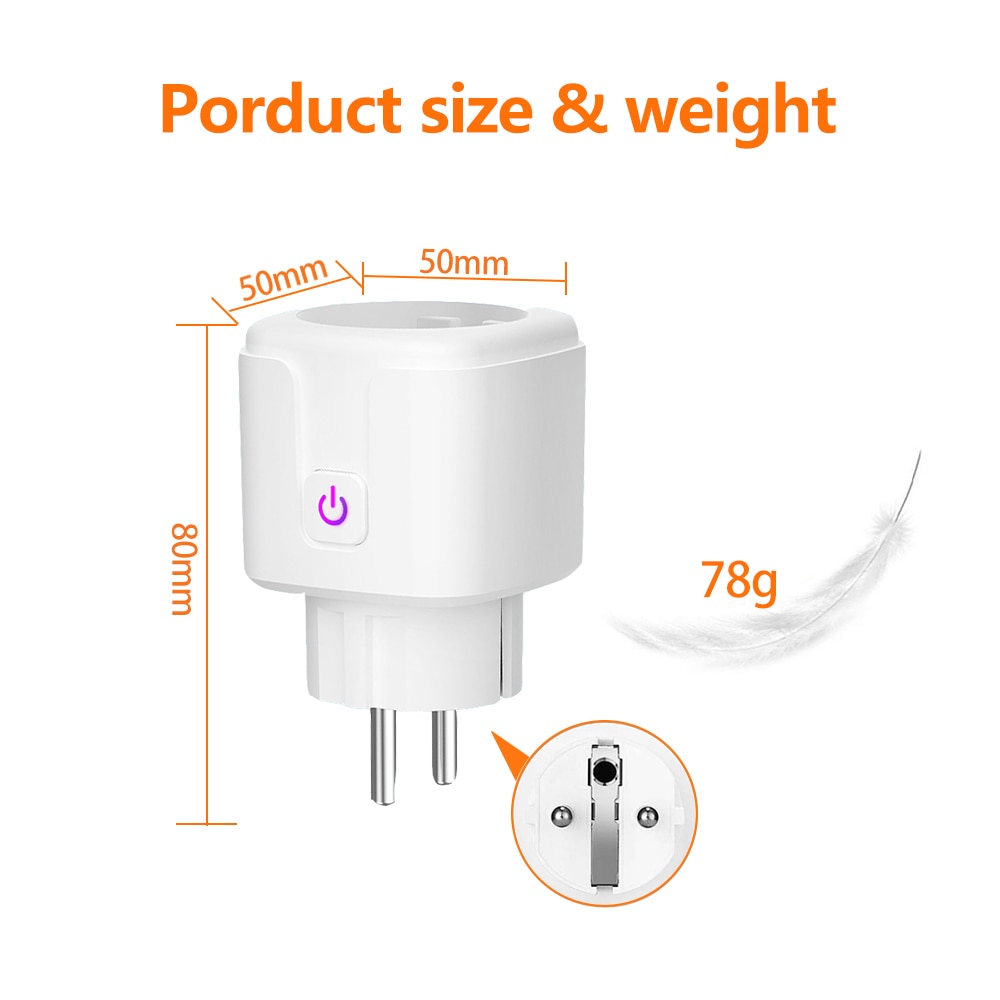 WIFI smart plug 16A EU WiFi Socket With Timing APP Control,Compatible Alexa Google Home