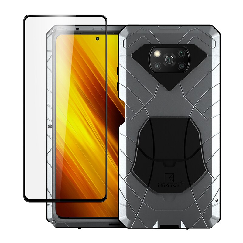 Case For Xiaomi POCO X3 Pro NFC F2 Pro Tempered Glass Heavy Duty Protection Armor Shockproof Hard Aluminum Metal Cases