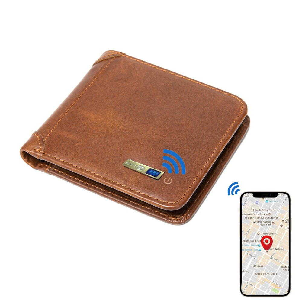 Smart Anti-lost wallets man genuine leather high quality short wallets purses men's purse Men Coin Purse thin Small Walet Pocket