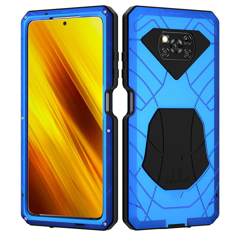 Case For Xiaomi POCO X3 Pro NFC F2 Pro Tempered Glass Heavy Duty Protection Armor Shockproof Hard Aluminum Metal Cases