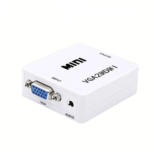 MEUYAG Portable Mini VGA to HDMI-compatible Converter VGA2HDMI Video Box Audio Adapter 1080P For Notebook PC HDTV Projector TV