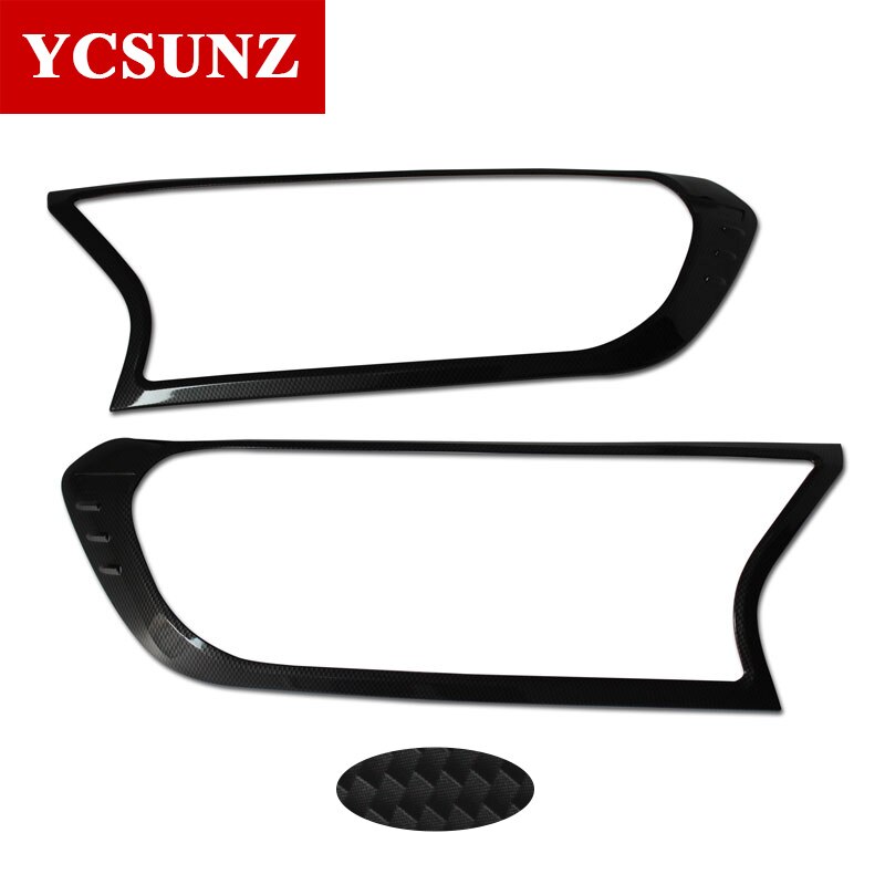 carbon fiber color Headlights cover for ford ranger T7 T8 wildtrak everest endeavour 2016 2017 2018 2019 2020 2021