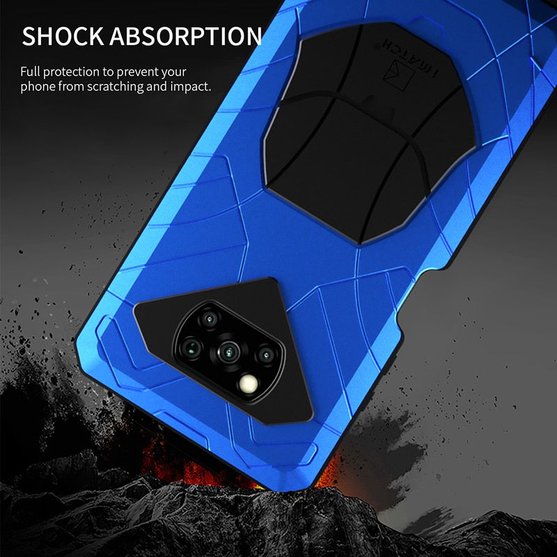 Case For Xiaomi POCO X3 Pro NFC F2 Pro Tempered Glass Heavy Duty Protection Armor Shockproof Hard Aluminum Metal Cases