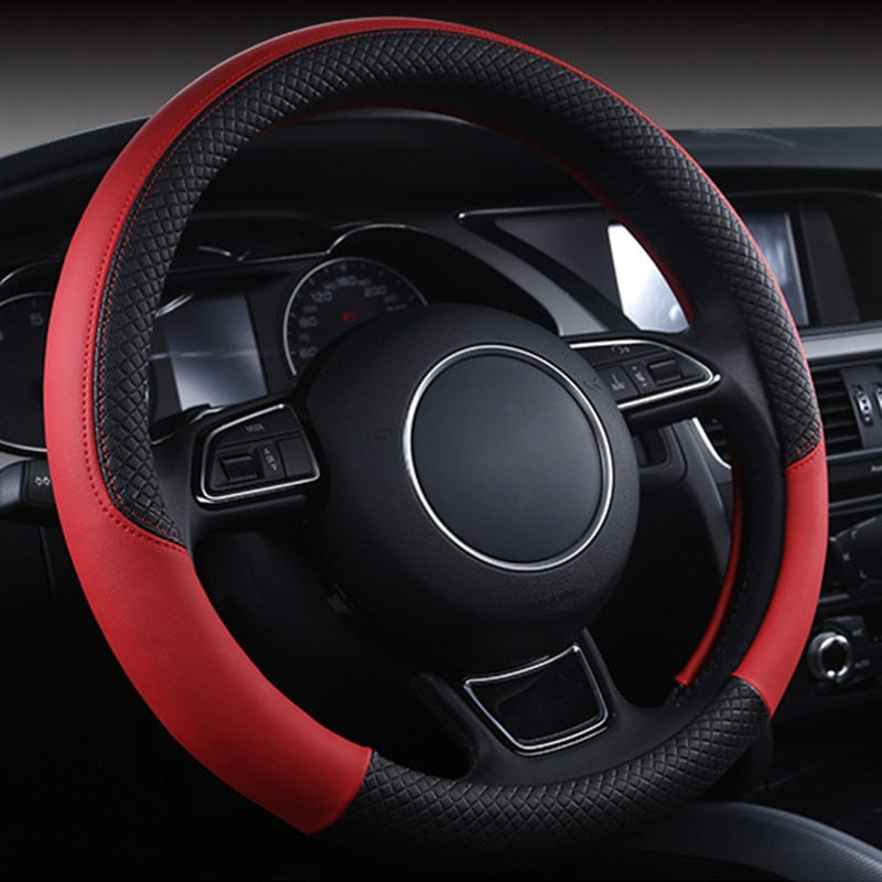 Universal Car Steering Wheel Braid High Quality Leather Anti-Slip 8 Color Car Steering Wheel Cover Car-styling Auto Accessories